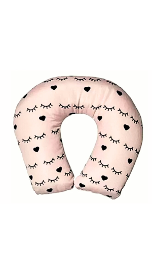 ALMOFADA PARA EXTENÇÃO BEGE CILIOS C/ CORAÇÃO