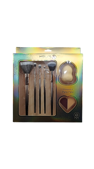 MEILY'S KIT DE PINCEL COM 5 PINCEIS E ESPONJA