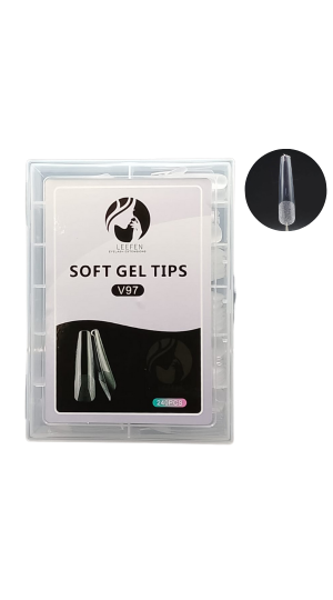 LEEFEN SOFT GEL UNHA POSTIÇA BAILARINA ALONGADA TRANSPARENTE V97 C/240