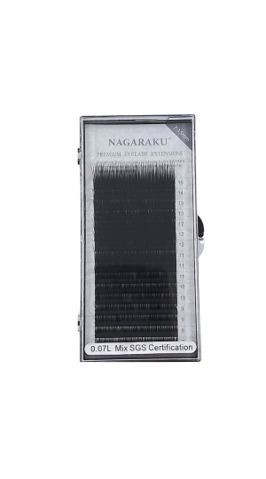 NAGARAKU CILIOS FIO A FIO 0.07L MIX SGS CERTIFICATION CAIXA CINZA