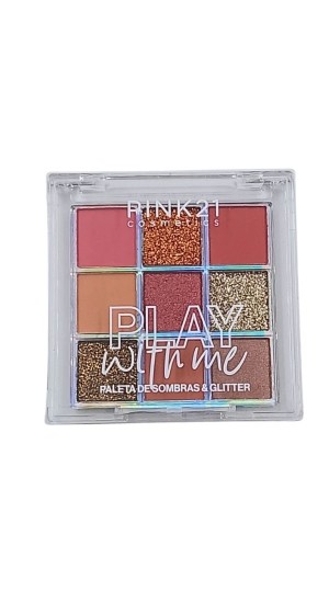 PINK 21 PALETA DE SOMBRAE GLITTER  PLAY WITH ME COR 1 6,8G 