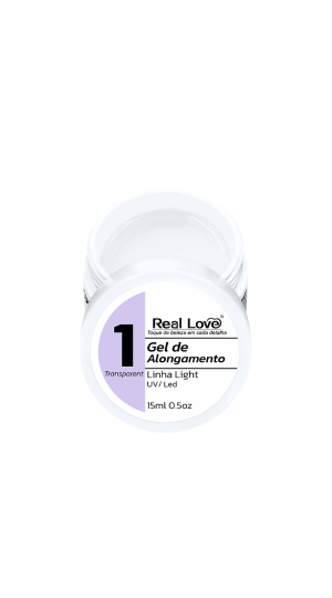 REAL LOVE GEL DE ALONGAMENTO COR 1 TRANSPARENT 15ML