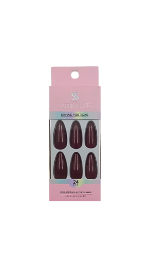 SABRINA SATO UNHA POSTIÇA VINHO C/24 PCS 