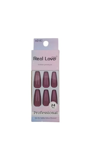 REAL LOVE UNHA POSTIÇA NUDE ROSE C/24 REF: UN020