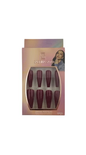 SABRINA SATO UNHA POSTIÇA VINHO C/12PCS 