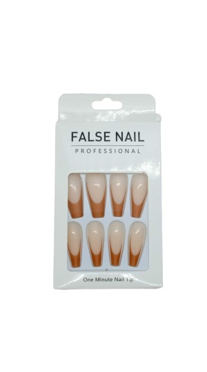 FALSE NAIL UNHA POSTIÇA C/12 NUDE COM MARFIM