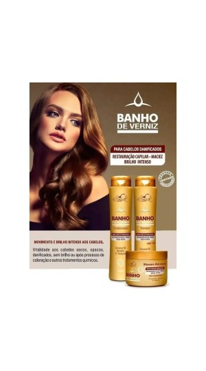 BELKIT KIT CAPILAR BANHO DE VERNIZ C/3 UNIDADES SHAMPOO/CONDICIONADOR/MASCARA