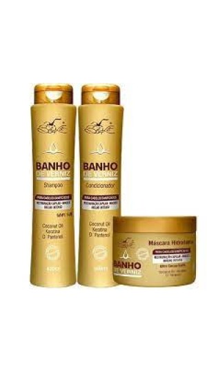 BELKIT KIT CAPILAR BANHO DE VERNIZ C/3 UNIDADES SHAMPOO/CONDICIONADOR/MASCARA