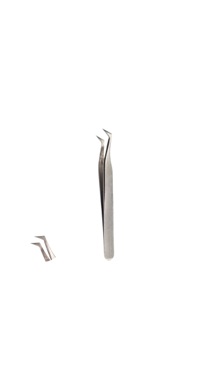 HELEN COLOR BEAUTY TOOLS PINÇA PRATA CURVADA PONTA PEQUENA